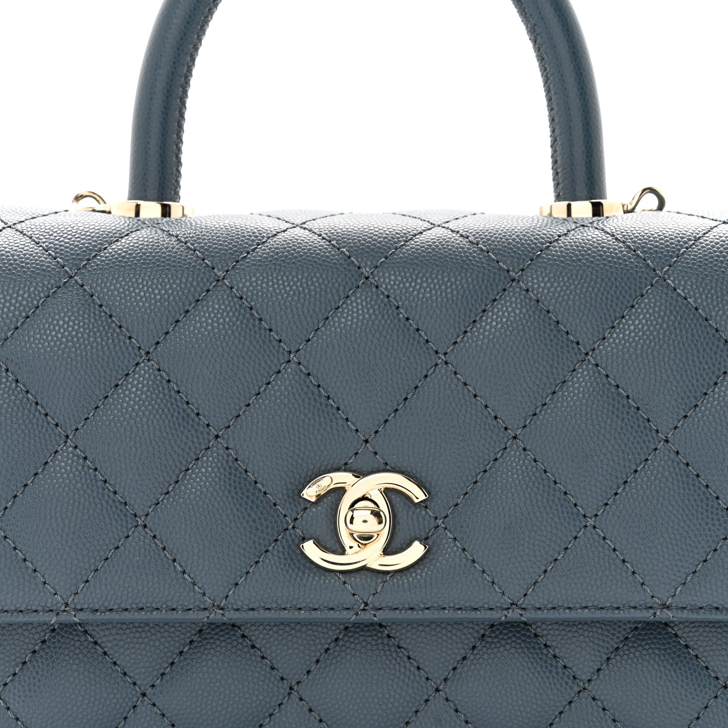 Chanel Caviar Quilted Mini Coco Handle Flap Blue 8 of 12