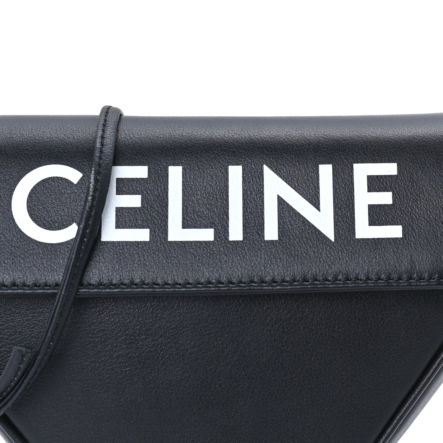 Celine Smooth Calfskin Triangle Crossbody Bag Black 5 of 7