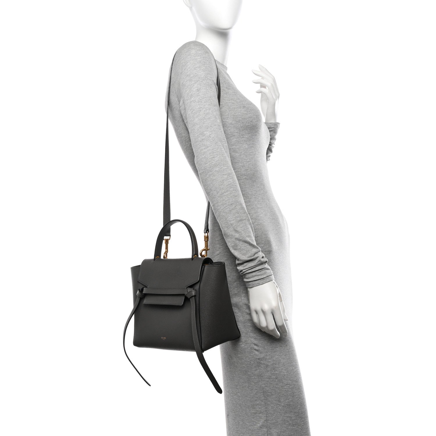 Celine Grained Calfskin Micro Belt Bag Grey 2 of 13