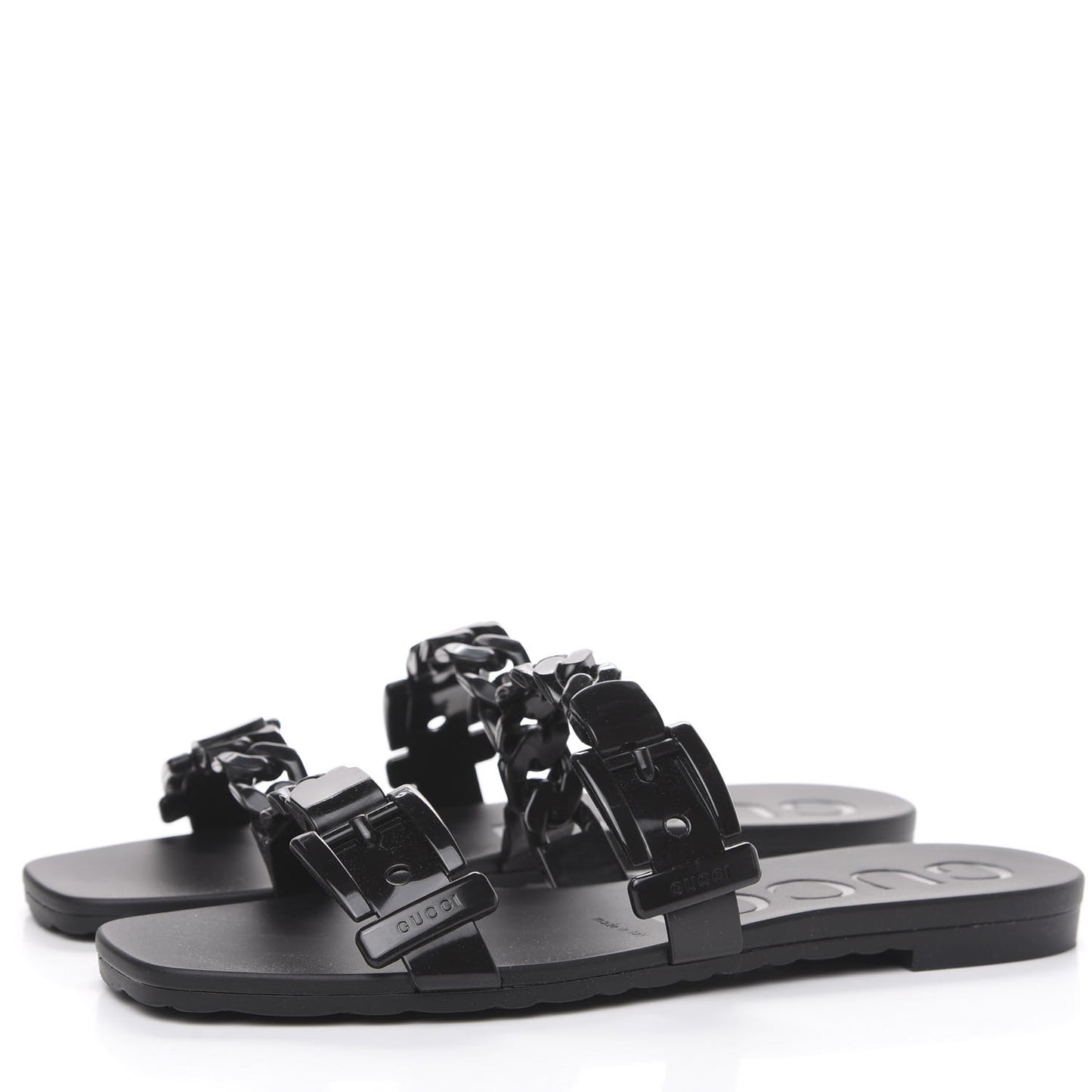Rubber Womens Slide Sandals 36 Black