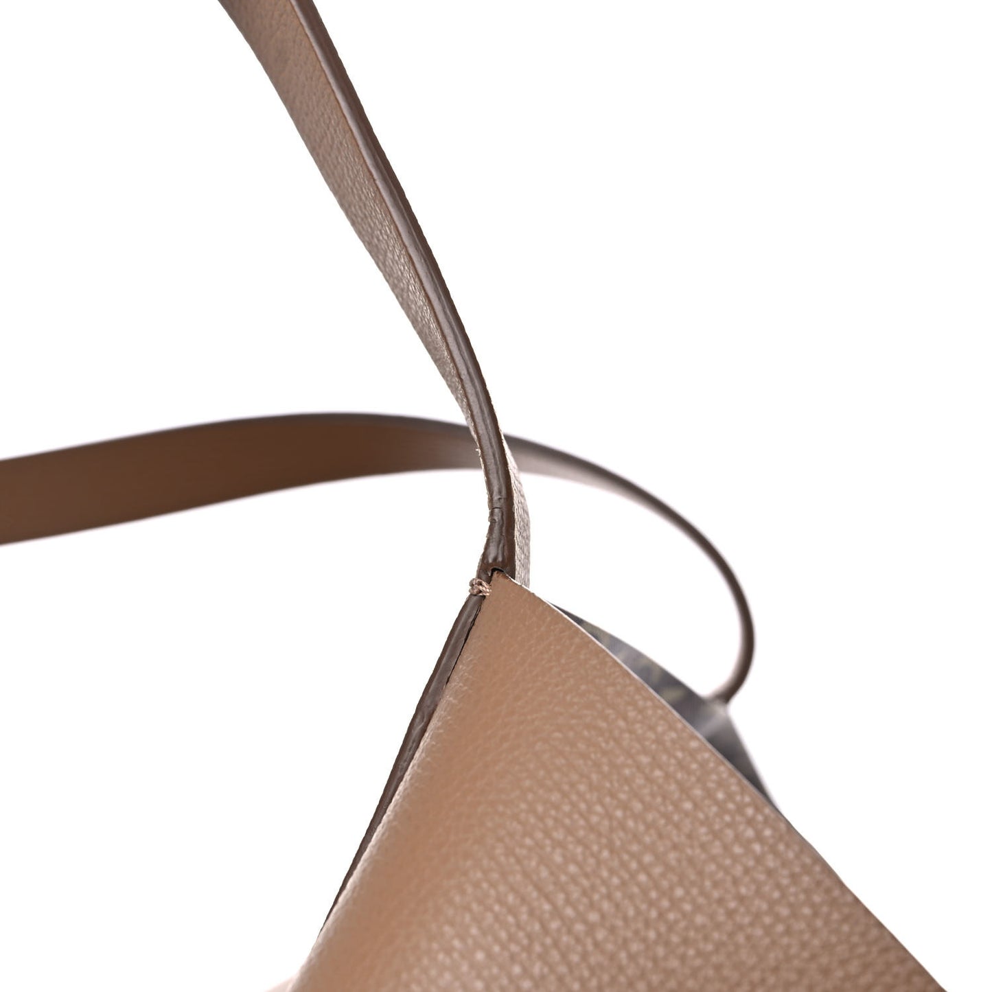 Calfskin TB Motif Embossed Medium Tote Camel