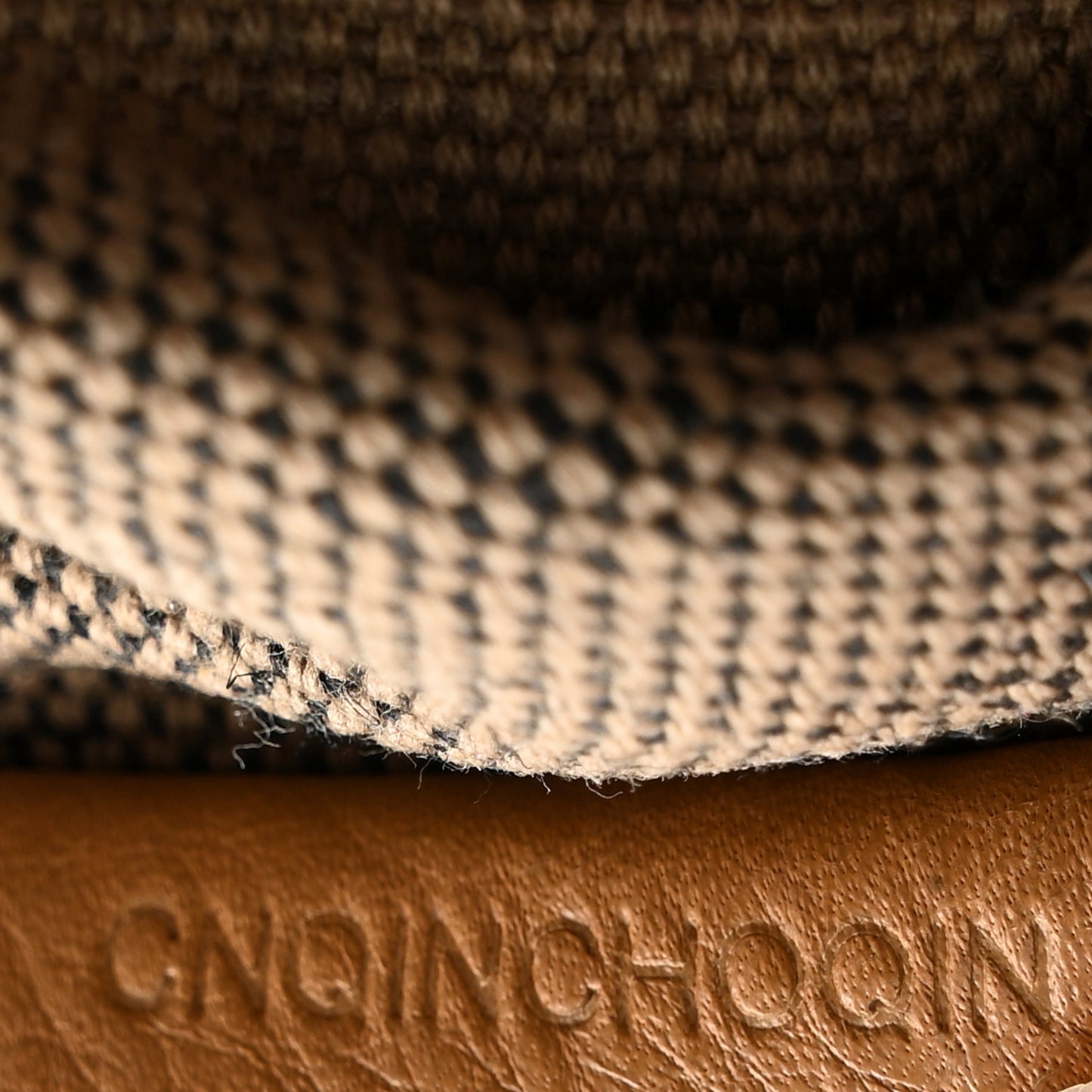 Grainy Calfskin Canvas Mega Check Medium Ashby Tassel Hobo Saddle Brown