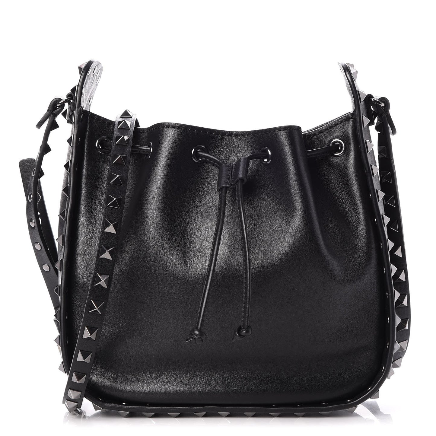 Vitello Rockstud Bucket Bag Black