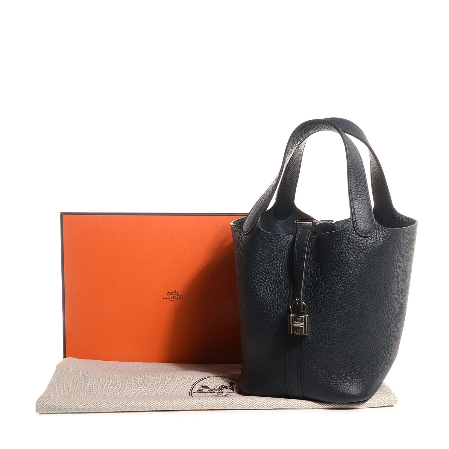 Hermes Taurillon Clemence Picotin Lock PM Bleu Ocean 4 of 12