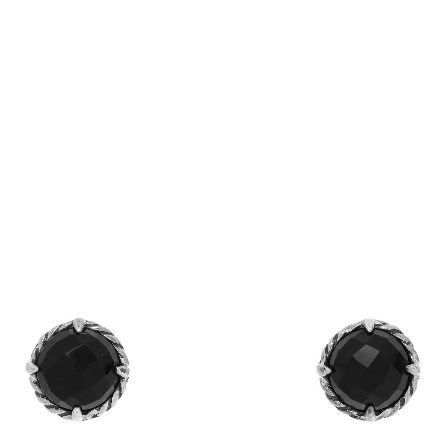 Sterling Silver Black Onyx 8mm Chatelaine Earrings