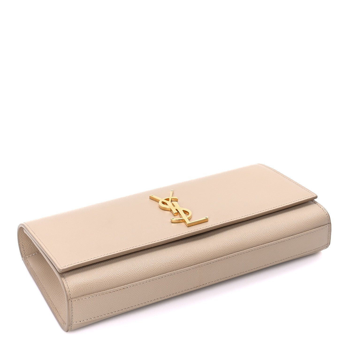 Saint Laurent Grain De Poudre Classic Kate Clutch  Dark Beige 5 of 7