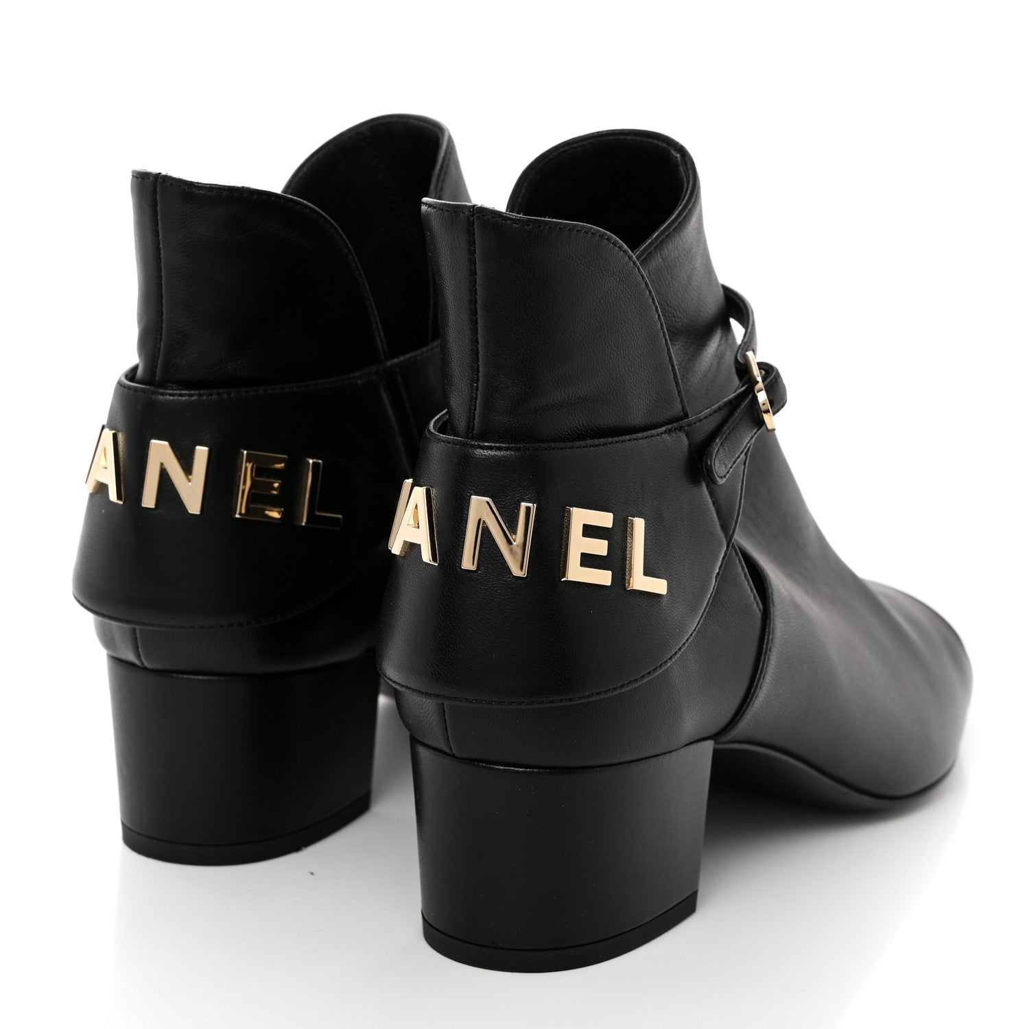 Chanel Lambskin Velvet Cap Toe Short Ankle Boots 38 Black 4 of 9