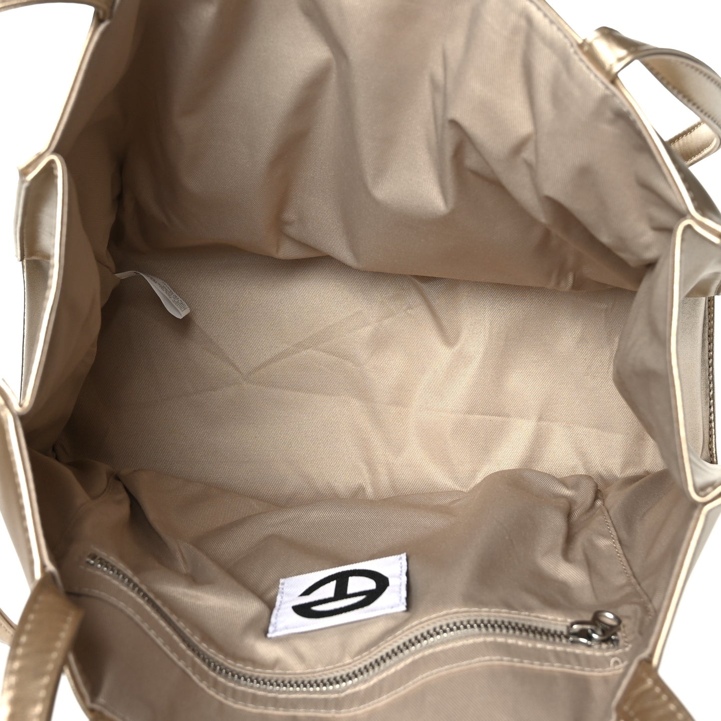 Metallic Vegan Leather Medium Shopping Bag Gold