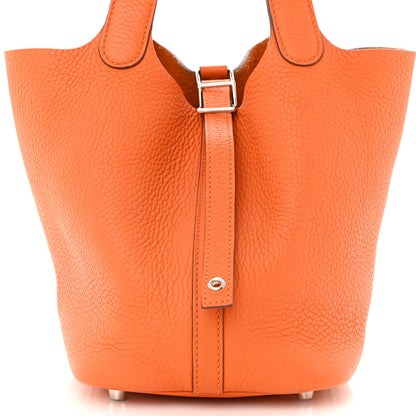 Hermes Taurillon Clemence Picotin Lock 18 PM Orange 8 of 11