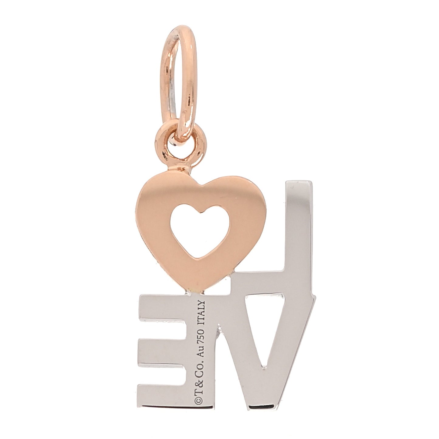 18K Rose White Gold Diamond Love Charm