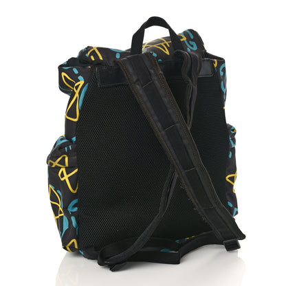 Gucci Techno Canvas GucciGhost Double Buckle Backpack Black New Acquamarine 3 of 13