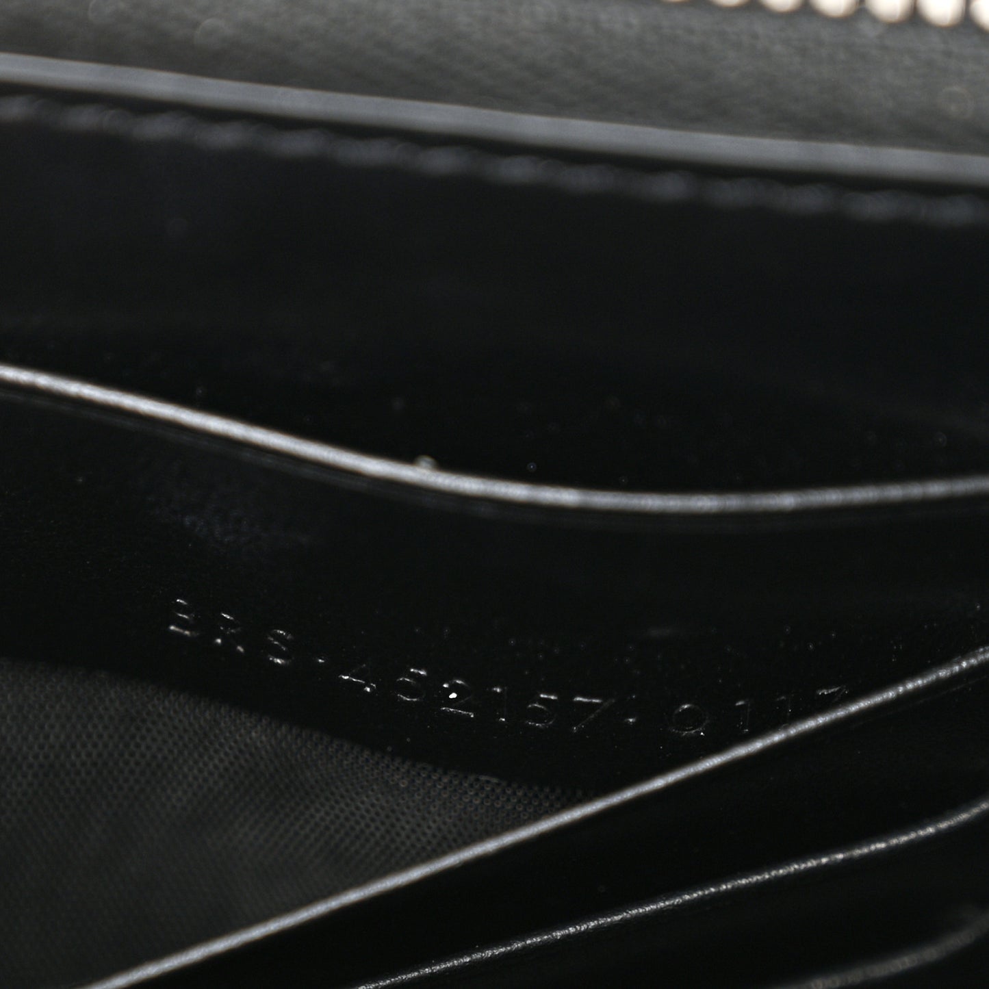 Calfskin Crocodile Embossed Monogram Sunset Chain Wallet Black