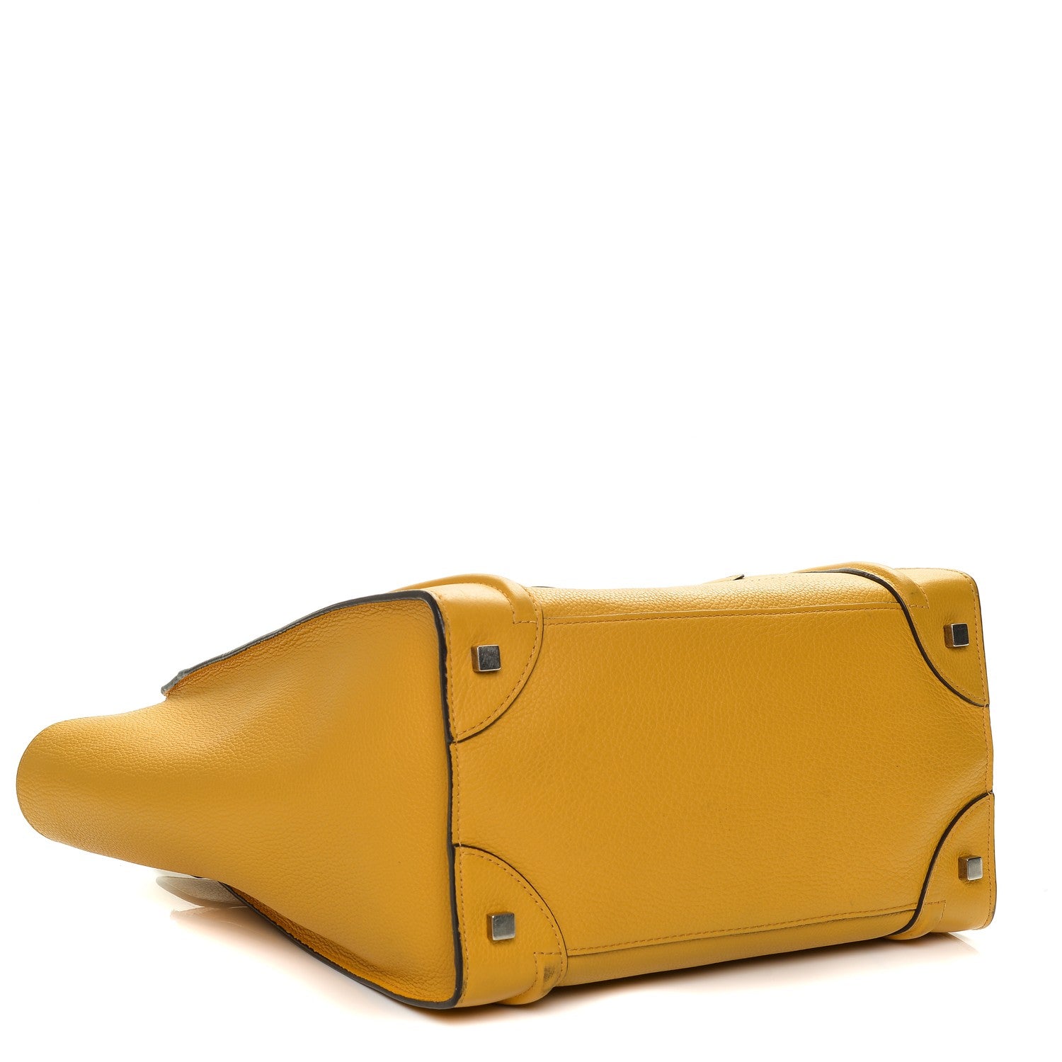 Celine Drummed Calfskin Mini Luggage Ocre 4 of 7