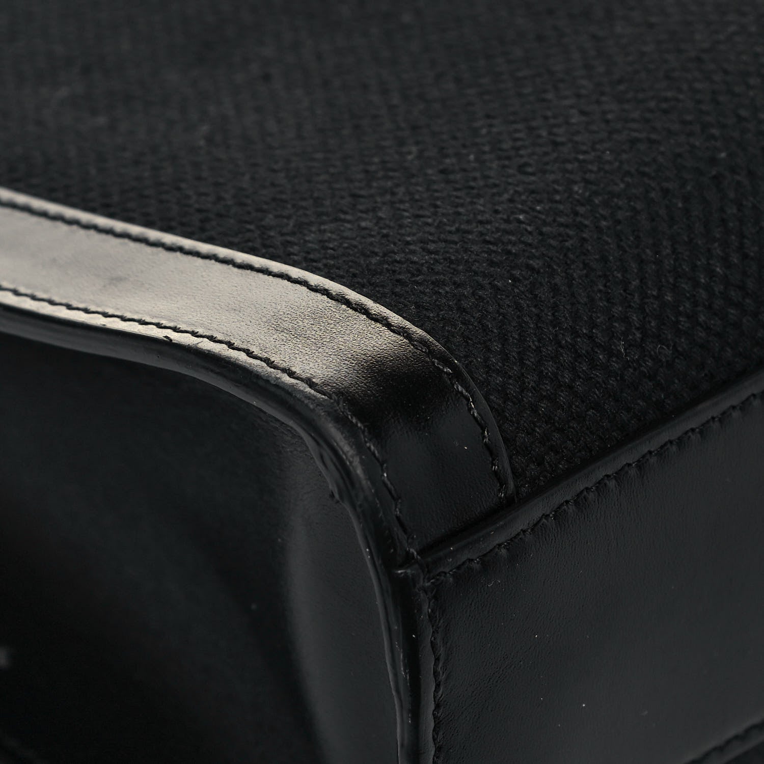 Celine Canvas Calfskin Small Vertical Cabas Black 10 of 13