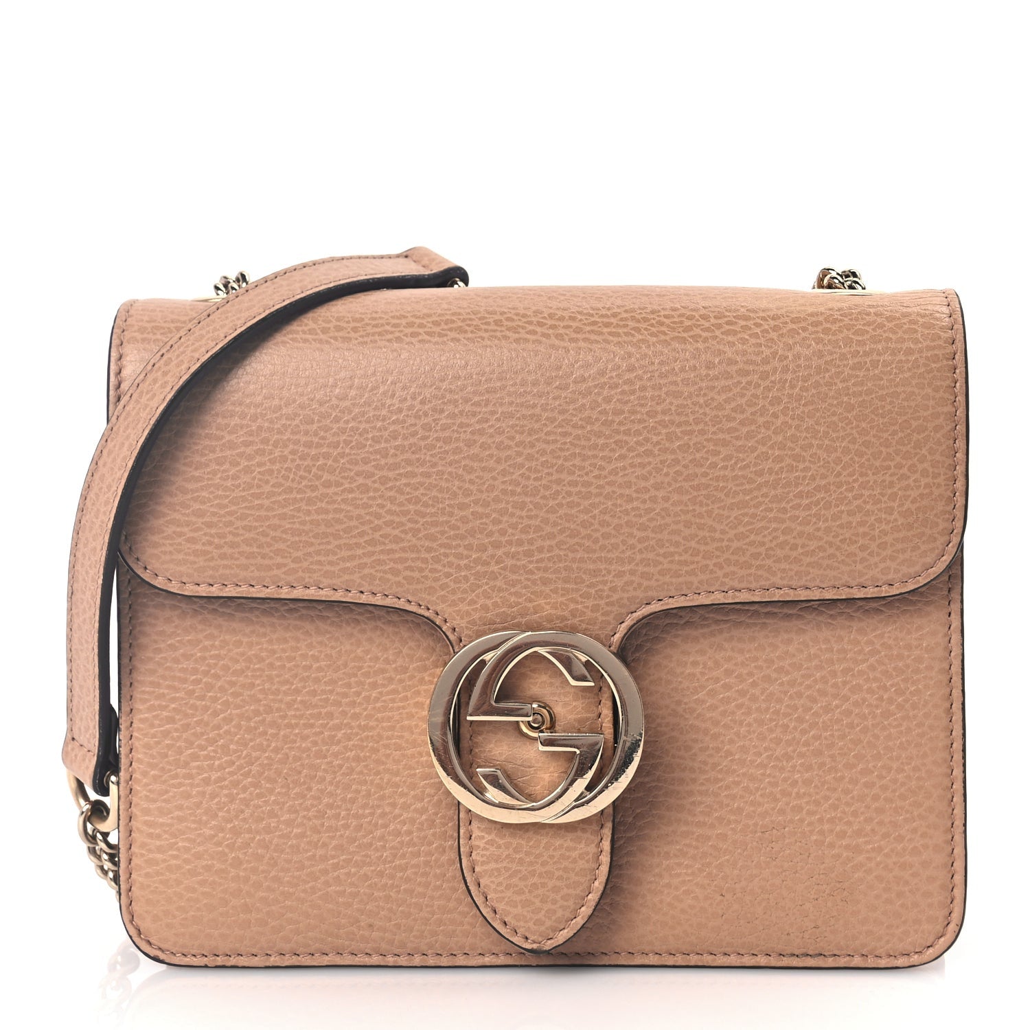 Gucci Dollar Calfskin Small Interlocking G Shoulder Bag Camelia 1 of 9
