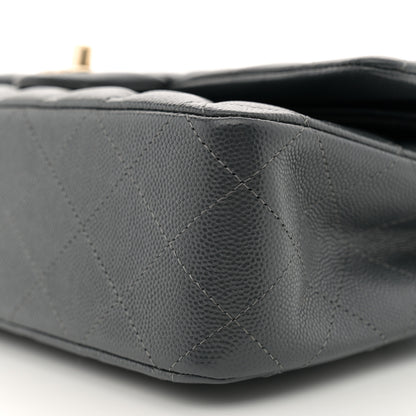 Chanel Caviar Quilted Medium Double Flap Dark Grey 10 of 11