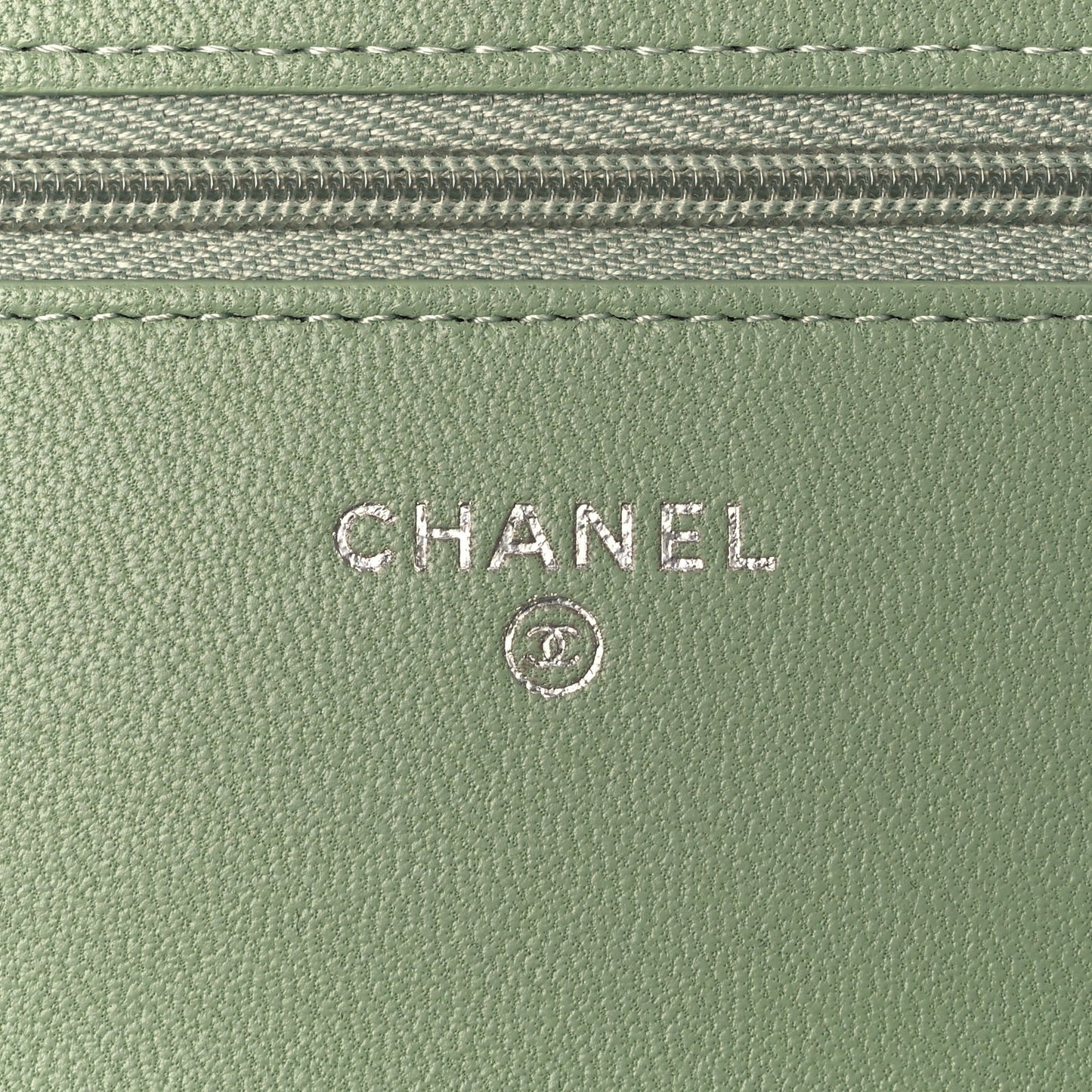 Lambskin Quilted Crystal Star Wallet On Chain WOC Green