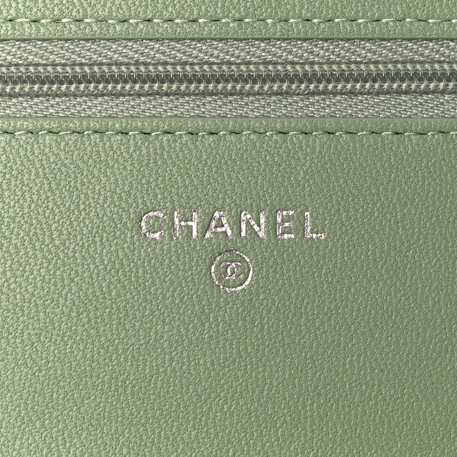 Chanel Lambskin Quilted Crystal Star Wallet On Chain WOC Green 5 of 9