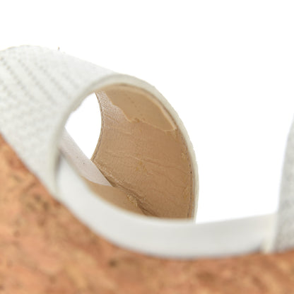 Jimmy Choo Nubuck Embossed Cork Portia 120 Wedge Sandals 37 Latte 8 of 10