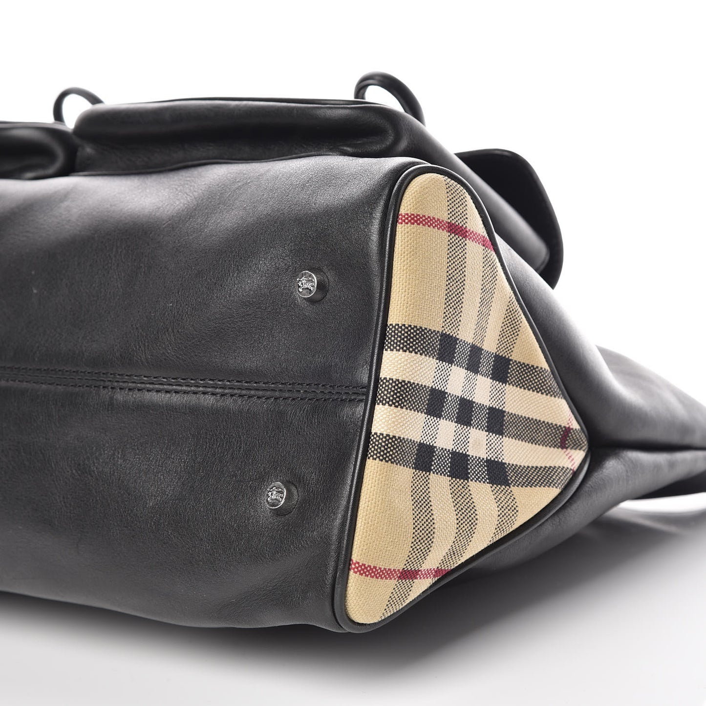 Calfskin Haymarket Check Toggle Shoulder Bag Black