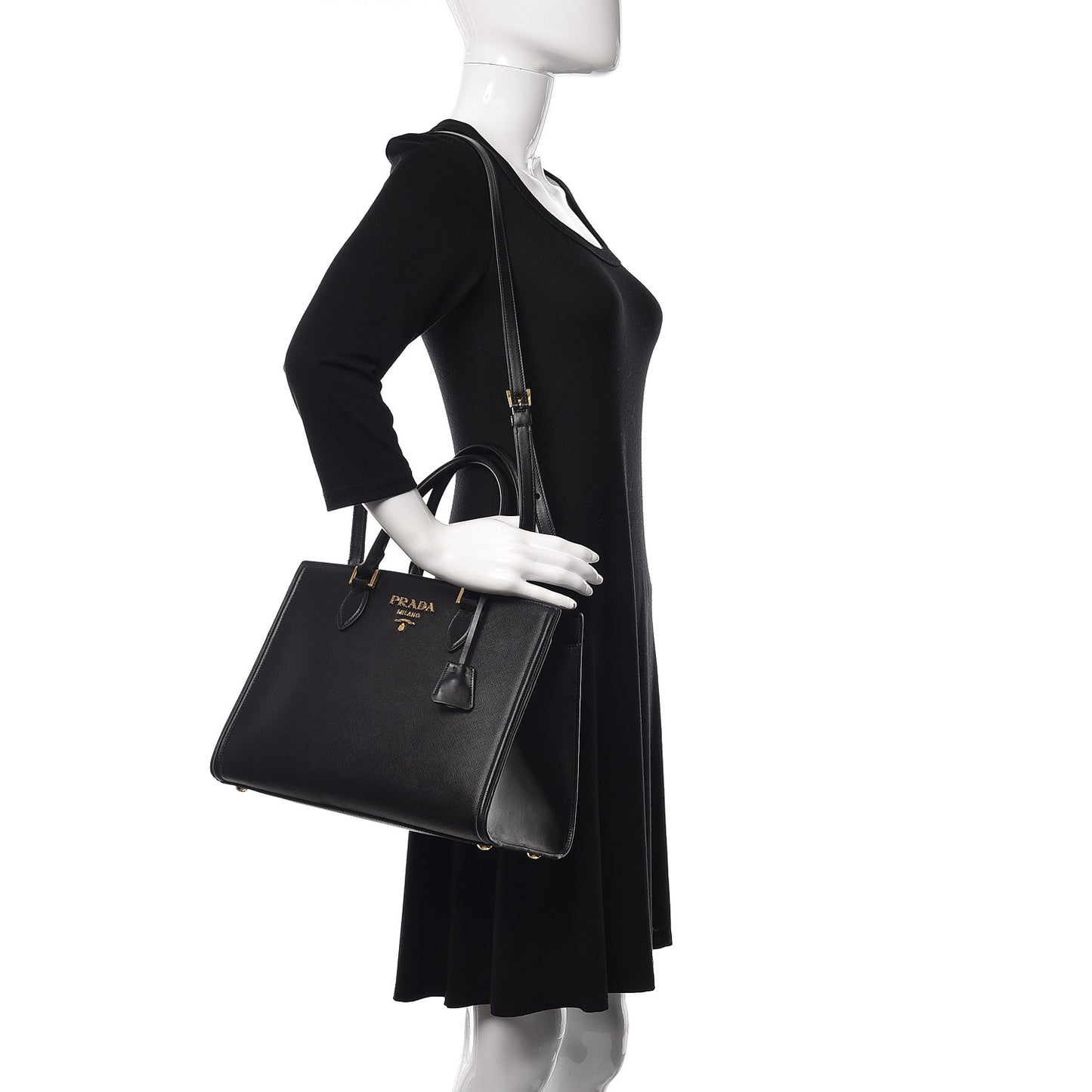 Saffiano Soft Calfskin Tote Black