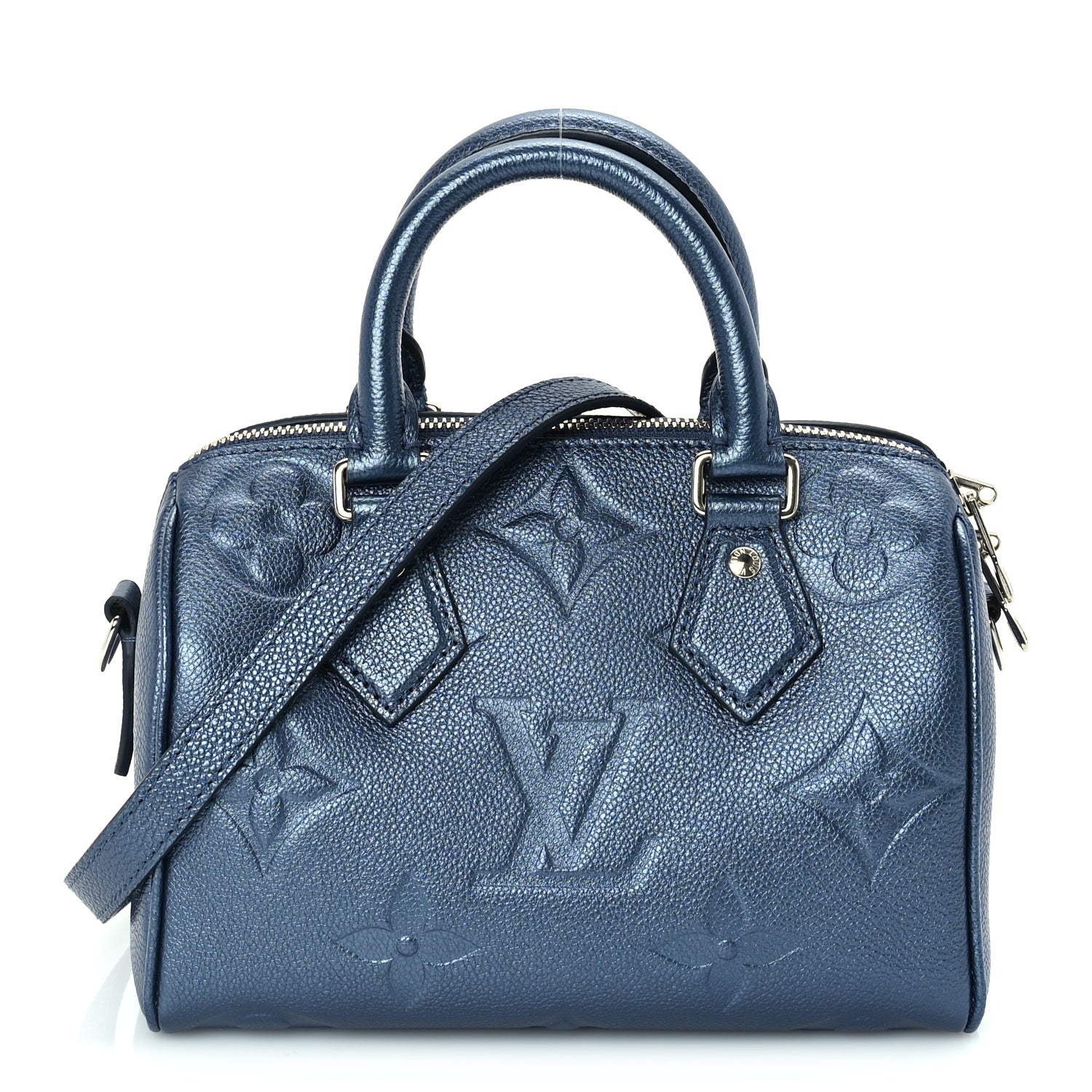 Louis Vuitton Metallic Empreinte Monogram Giant Speedy Bandouliere 20 Navy Nacre 1 of 8