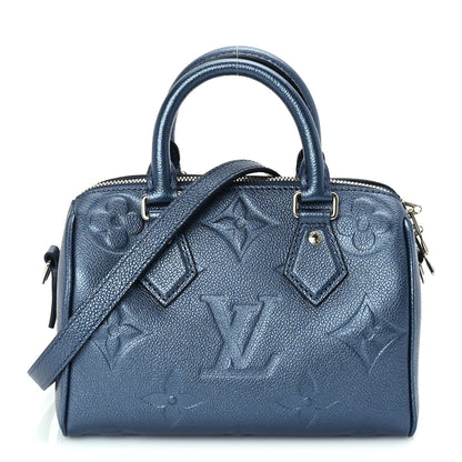 Louis Vuitton Metallic Empreinte Monogram Giant Speedy Bandouliere 20 Navy Nacre 1 of 8