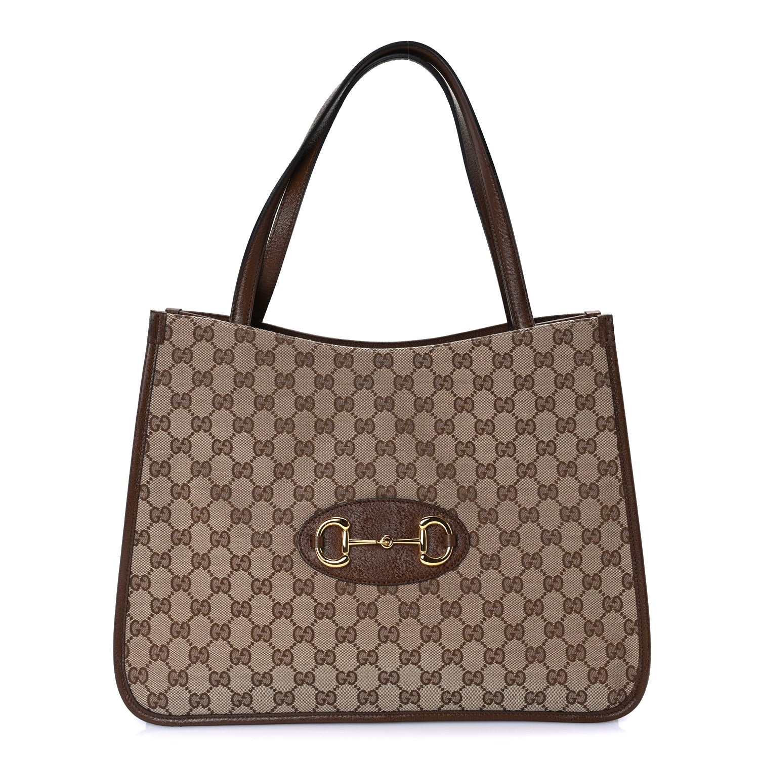 Gucci Monogram Horsebit 1955 Tote Bag Beige  Brown Sugar 1 of 8