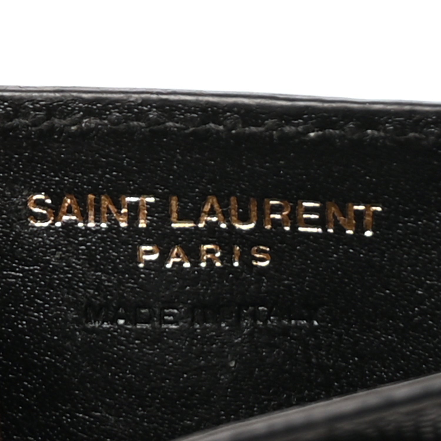 Saint Laurent Grain De Poudre Matelasse Chevron Monogram Credit Card Case  Black 6 of 7
