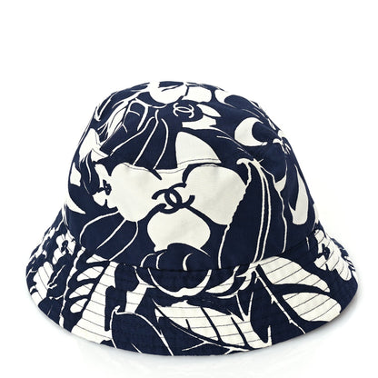 Chanel Cotton Canvas Bucket Hat L Navy Ivory 3 of 8