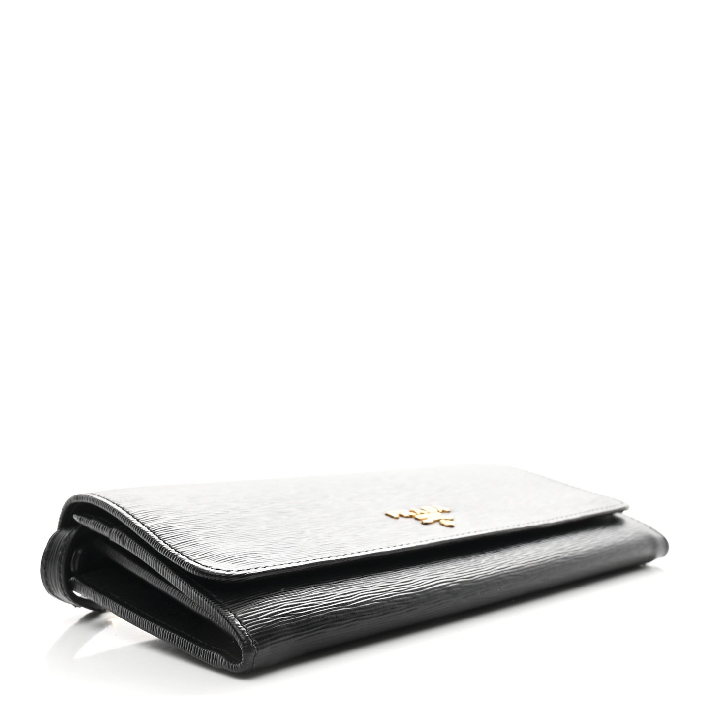 Vitello Move Metal Oro Chain Wallet Black