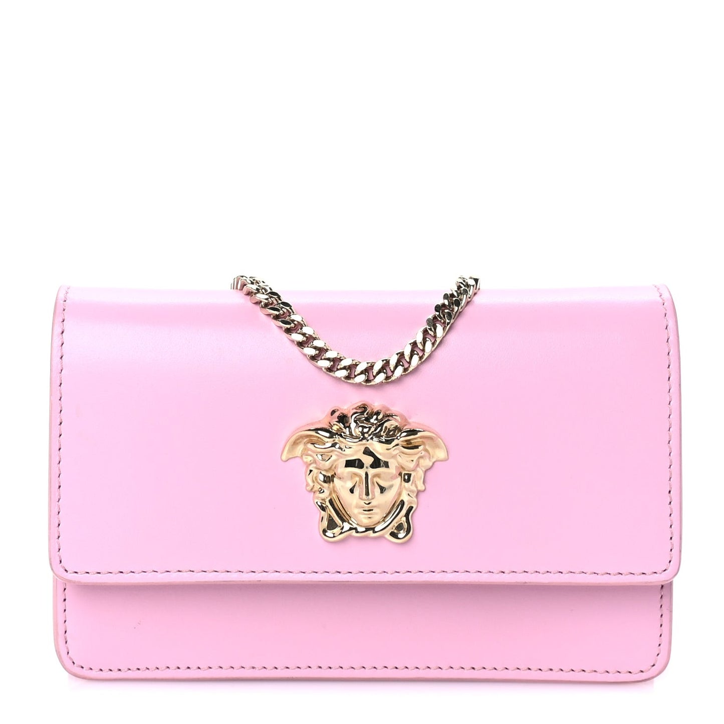 Smooth Calfskin Palazzo Chain Evening Bag Pink