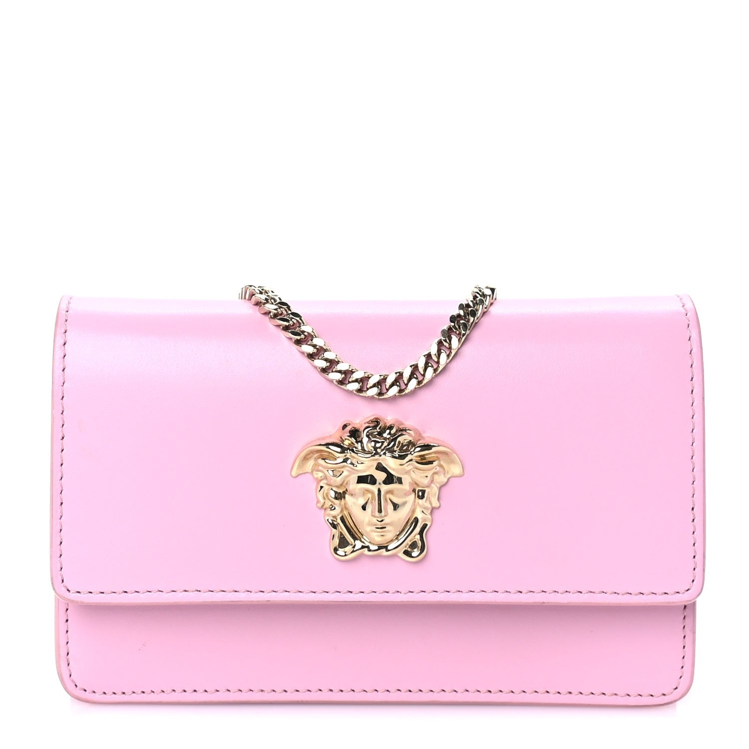 Versace Smooth Calfskin Palazzo Chain Evening Bag Pink 1 of 8