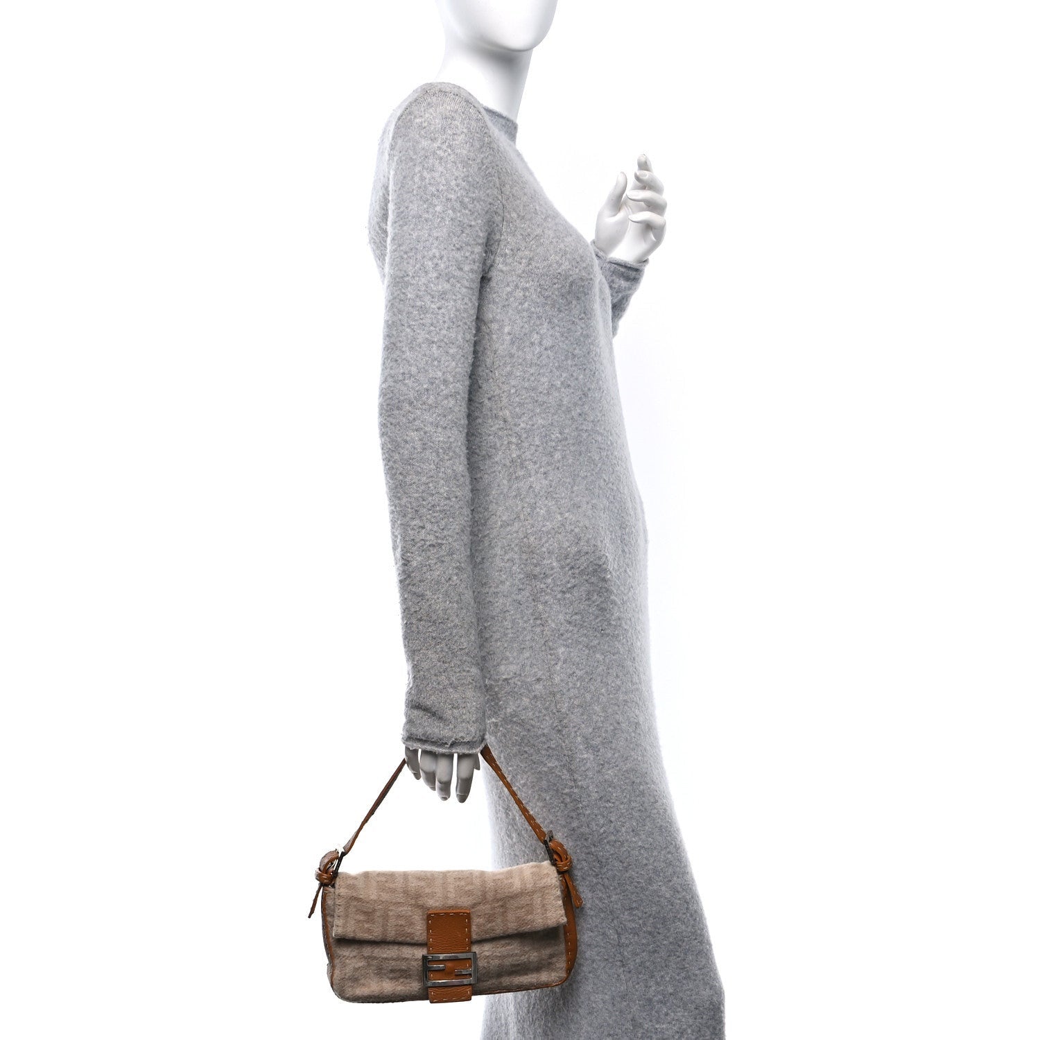 Fendi Cashmere Cuoio Romano Selleria Baguette Honey 2 of 7
