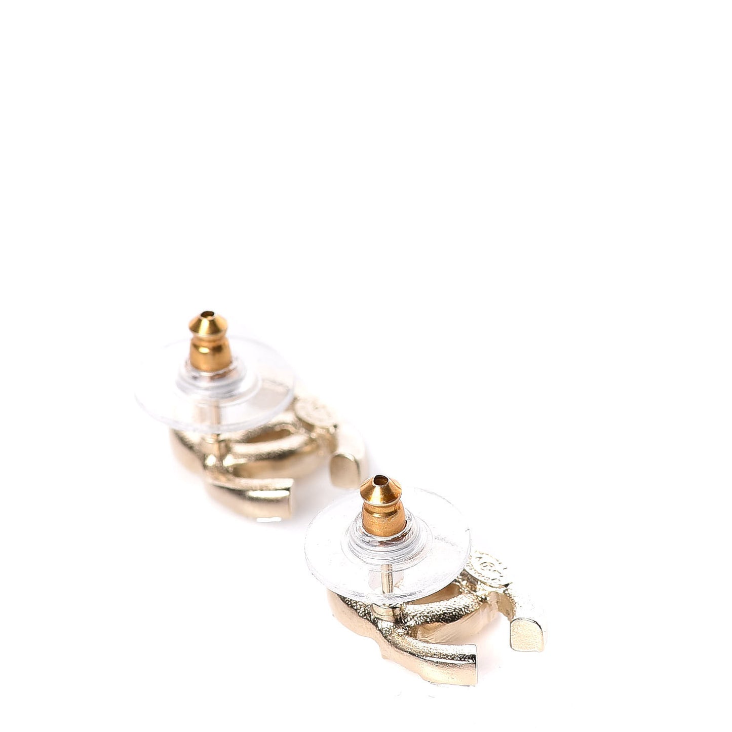 Crystal Baguette CC Earrings Gold