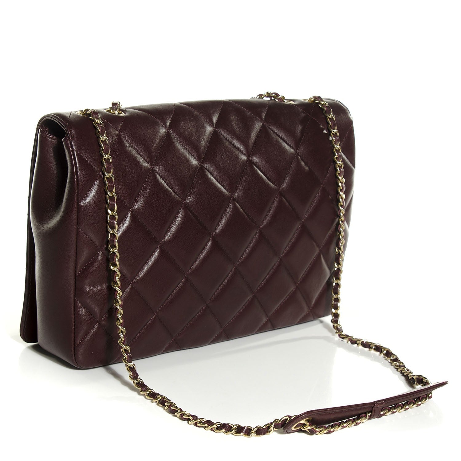 Chanel Lambskin Quilted Medium Diamond CC Flap Burgundy 3 of 8