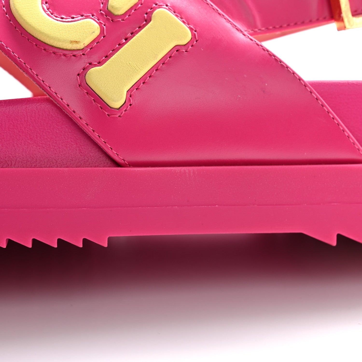 Gucci Calfskin Elizabeth Nappa Charlotte Logo Slingback Sandals 37.5 Fancy Fuchsia 12 of 13