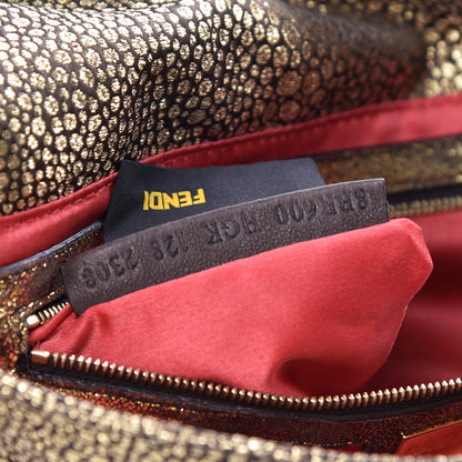Fendi Metallic Canvas Baguette Gold 7 of 10