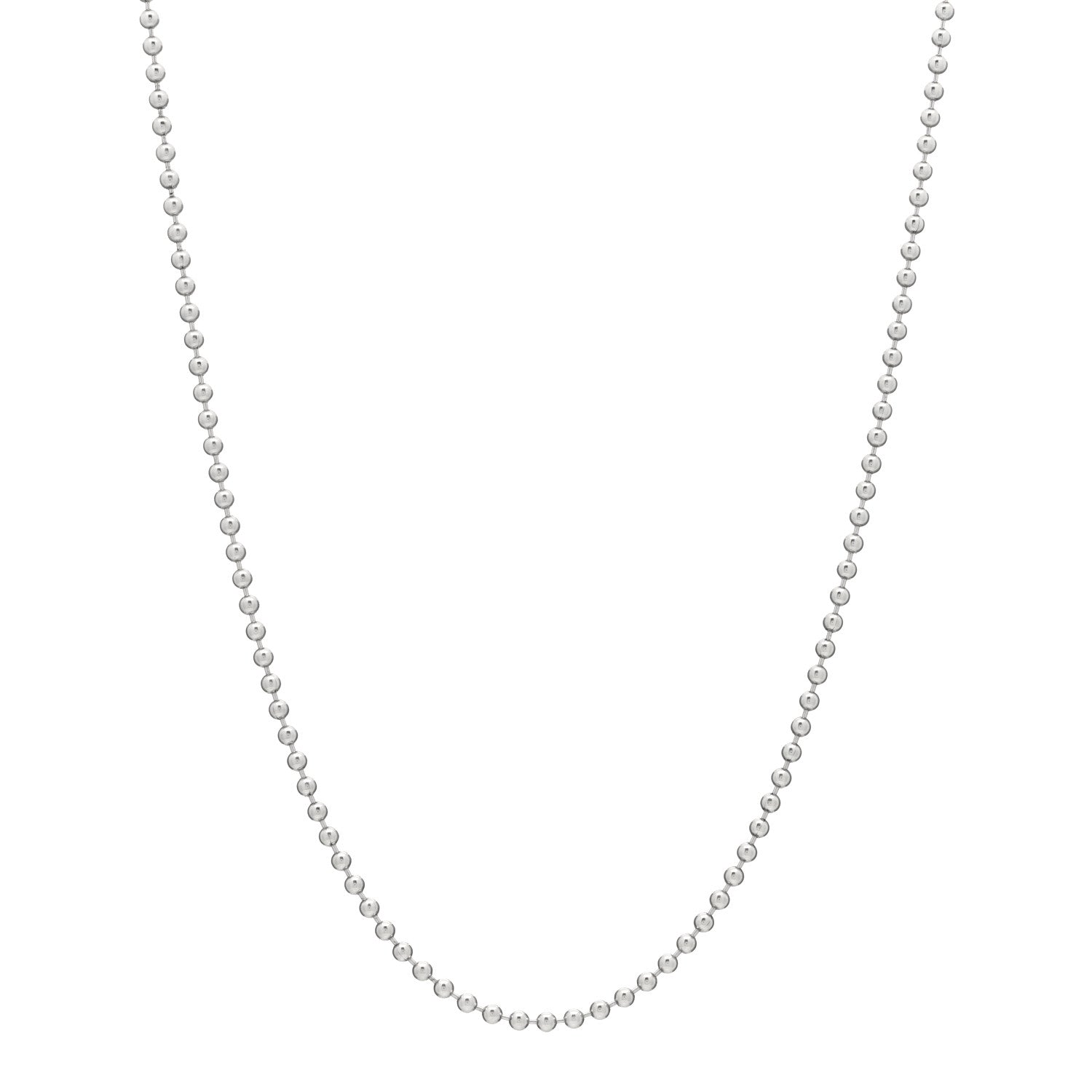 Tiffany Sterling Silver 2.5mm Bead Chain Necklace 16" 1 of 6