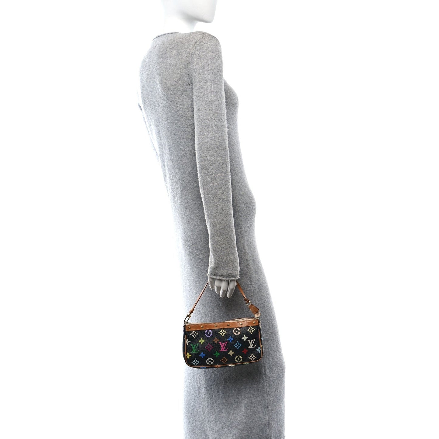 Monogram Multicolor Pochette Accessories Black