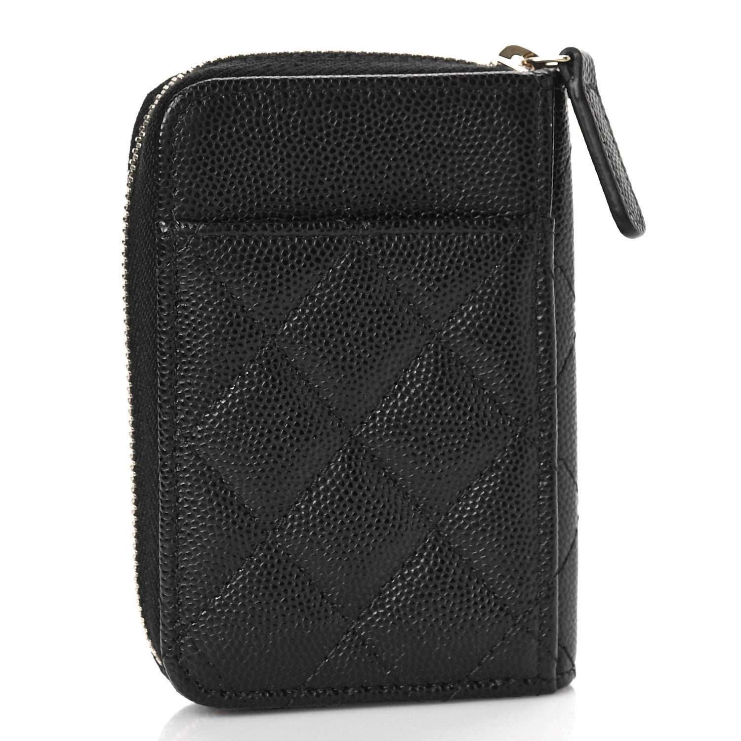 Chanel Caviar Quilted Zip Card Holder Black 3 of 10