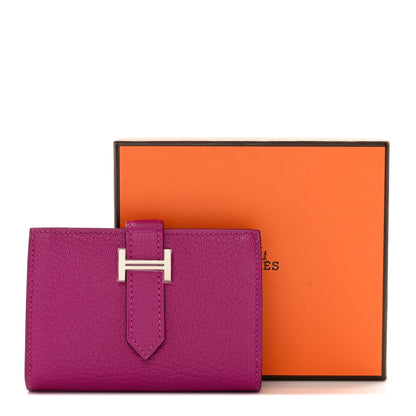 Hermes Chevre Mysore Mini Bearn Wallet Rose Pourpre 8 of 8
