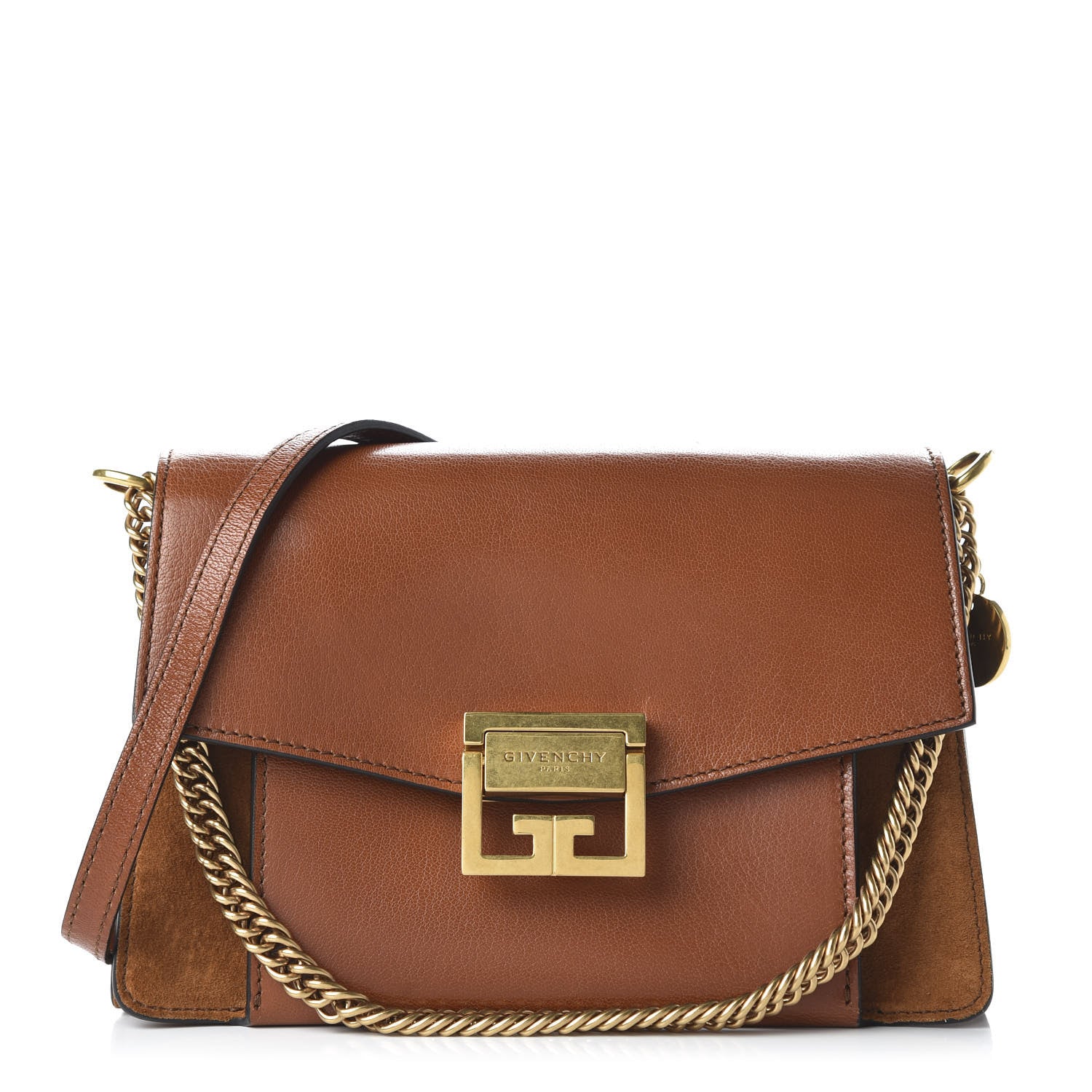 Givenchy Goatskin Suede Small GV3 Shoulder Bag Amber Mastic 1 of 9