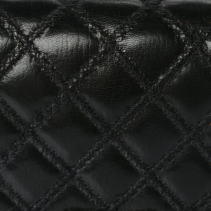 Chanel Goatskin Quilted Medium Boy Top Handle Flap Black 7 of 9