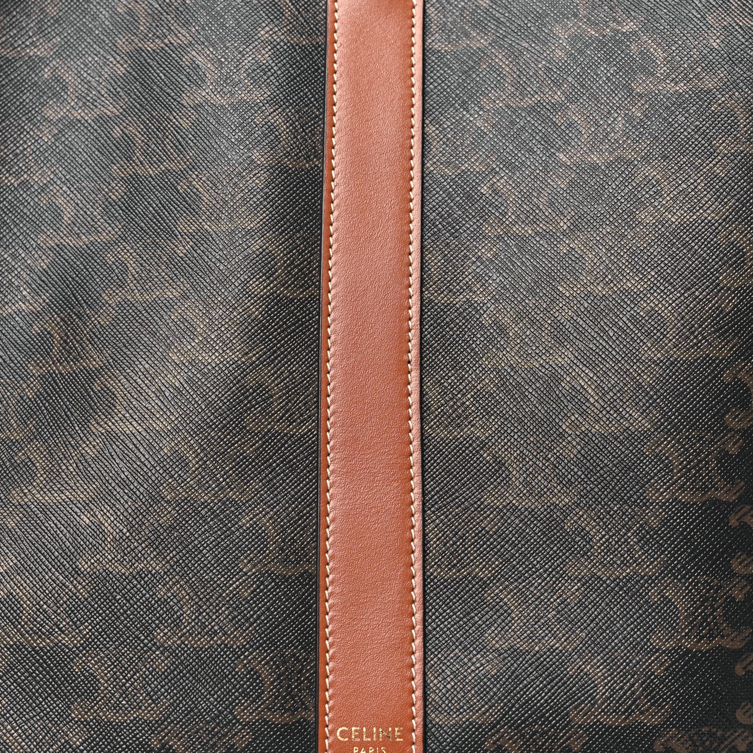 Celine Triomphe Canvas Calfskin Medium Bucket Bag Tan 7 of 10