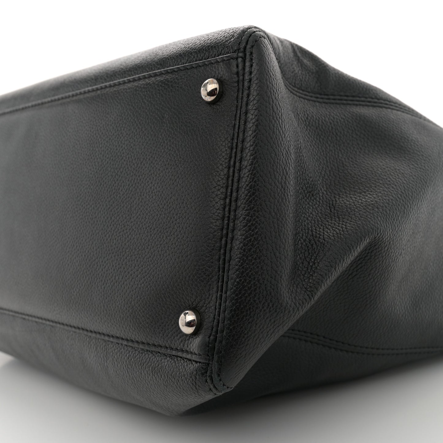 Calfskin Cerf Executive Shopper Tote Black