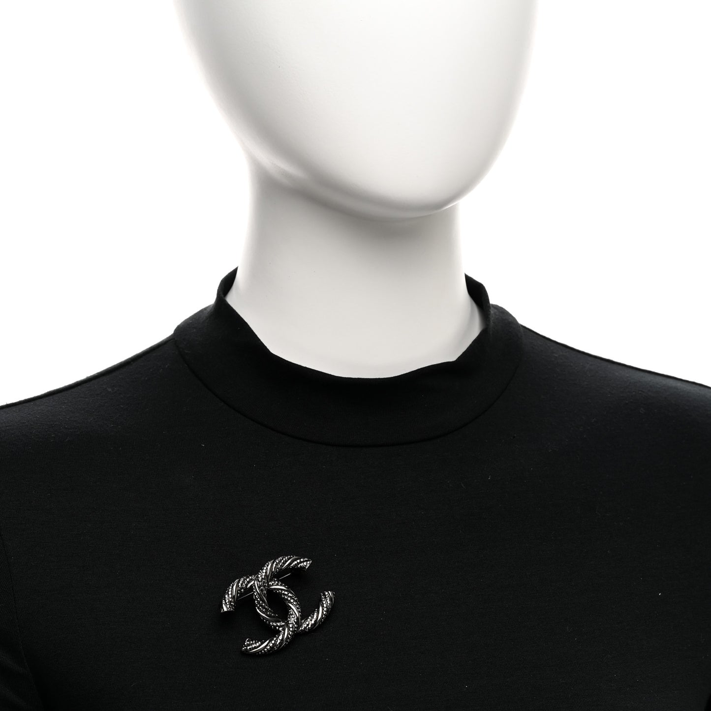 Ruthenium Twisted CC Brooch