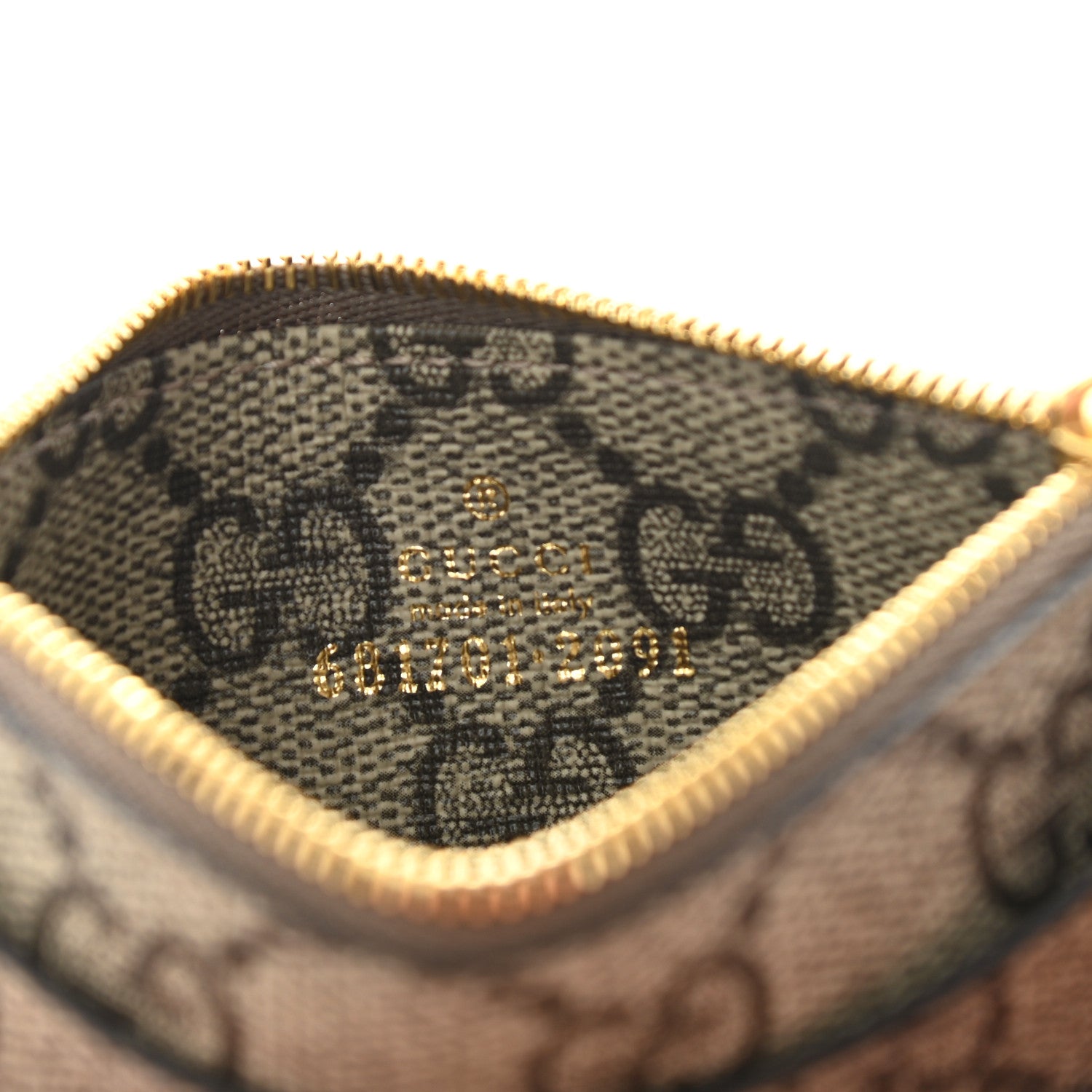Gucci X BALENCIAGA GG Supreme Monogram Zip Card Case Beige Ebony 6 of 9