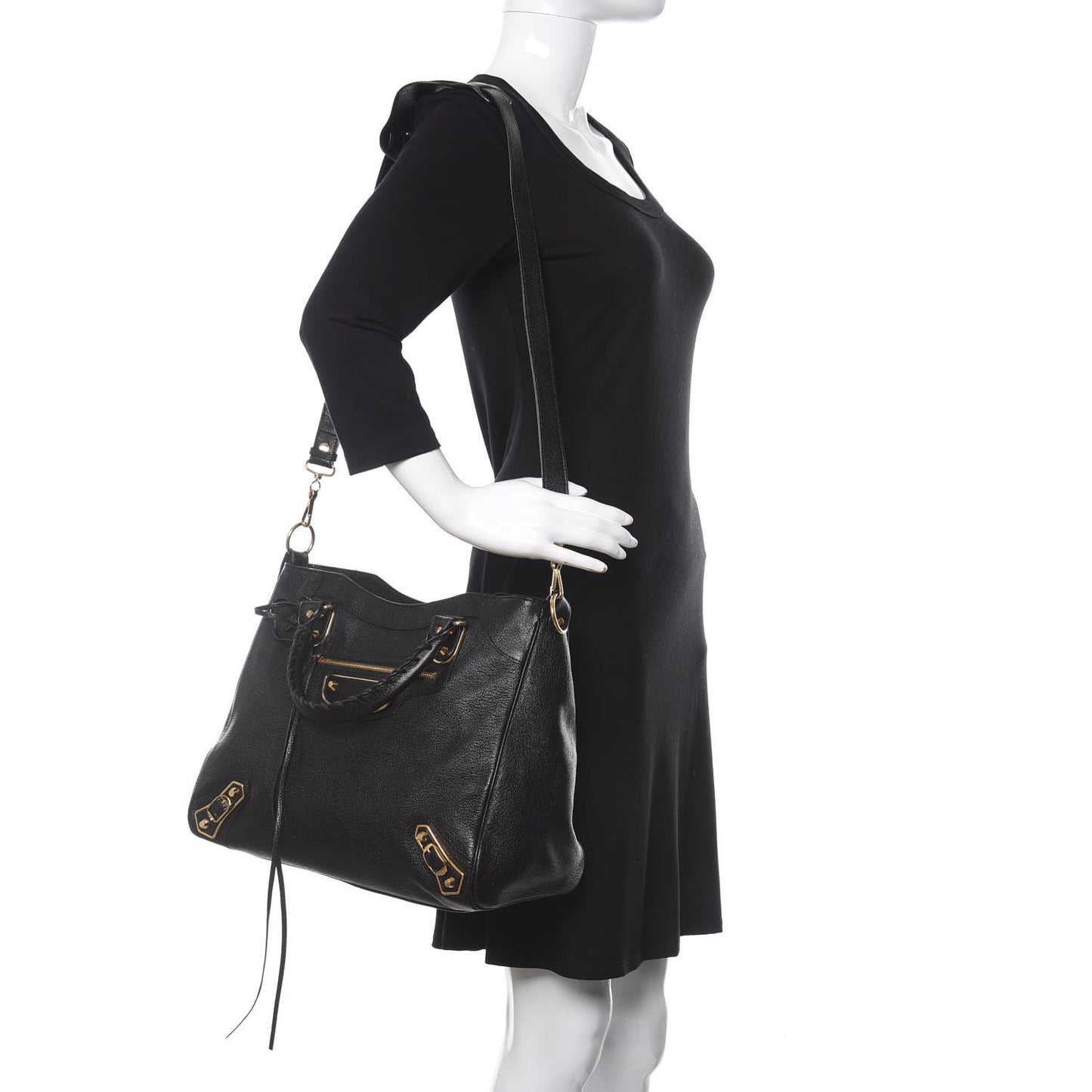 Chevre Gold Metallic Edge Hardware Velo Black