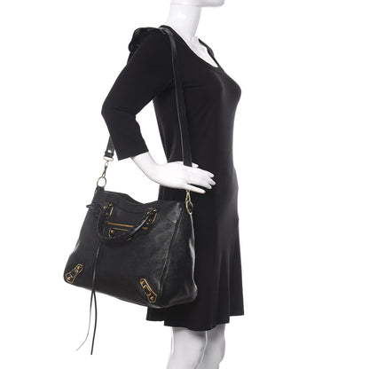 Balenciaga Chevre Gold Metallic Edge Hardware Velo Black 2 of 12